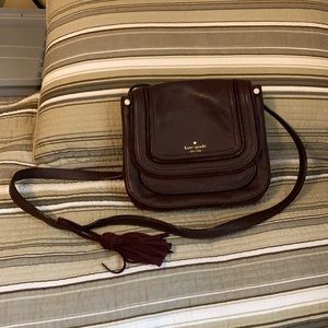 Kate Spade deep purple leather suede crossbody